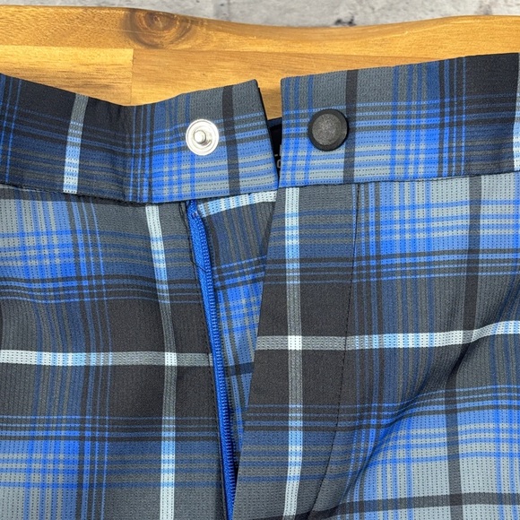 Nike Men's Blue Checkered Slim Golf Pants - Picture 7 of 9